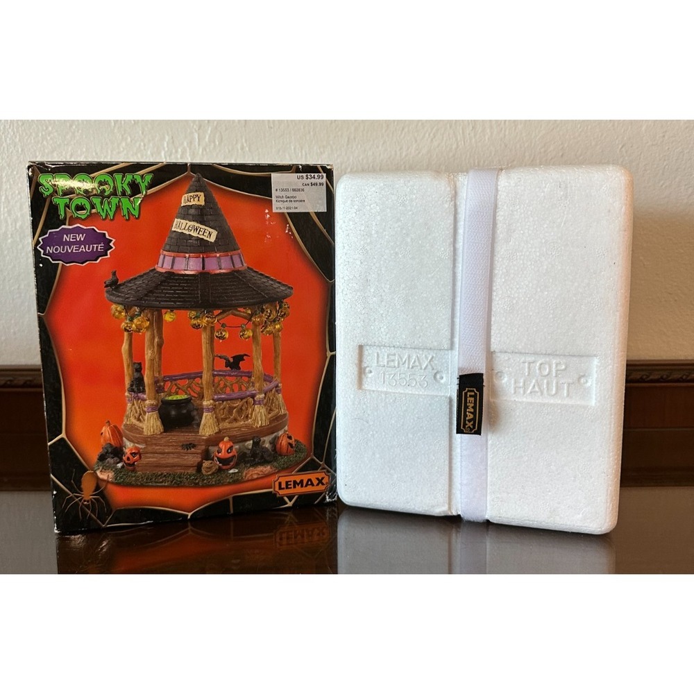 Lemax Spooky Town Halloween Village Accessory Witch Gazebo w/ Box - Picture 10 of 10
